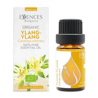 Imagen de Essences Bulgaria Aceite Esencial de Ylang Orgánico 10ml Cananga odorata 100% Puro y Natural Sin diluir Grado Terapéutico Aromaterapia Cosméticos Libre crueldad OGM