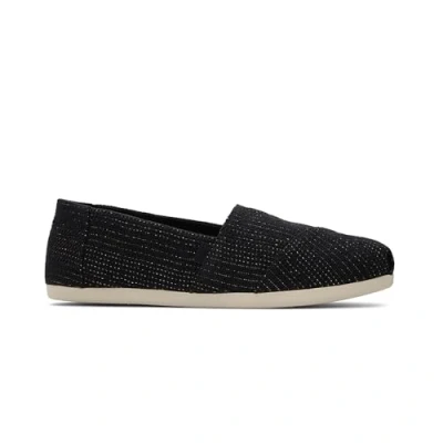 Imagen de TOMS Alpargata Cloudbound, Mocasines Planos Mujer, Black Metallic Linen Stripe, 35.5 EU