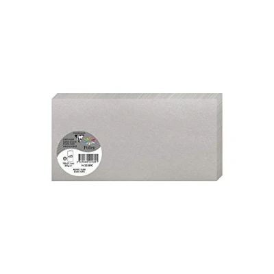 Imagen de Clairefontaine 21506 C Pollen Pack de 25 Sobres dípticas 10,6 x 21,3 cm, color plata 21.30 10.60 0.10