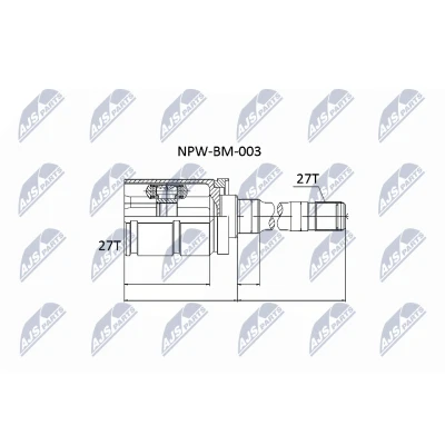 Imagen de NTY NPW BM 003 Junta Homocinética Transmisión automática Eje delantero, derecha BMW: X5