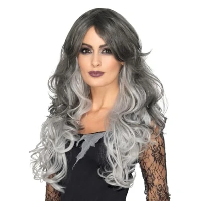 Imagen de Smiffys Peluca deluxe de novia gótica, Gris, Resistente al calor/modificable