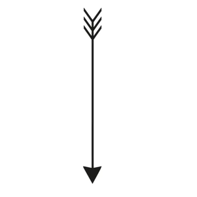 Imagen de tatuaje de flecha fina Inkster® temporal con certificación cosmética la UE impermeable + vegano revolucionario 2 semanas