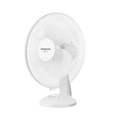 Imagen de Taurus Desk Fan Greco 16 45W sistema de oscilación Inclinación regulable manual3 aspas 40cm 3 velocidades Asa transporteRejilla extraíble