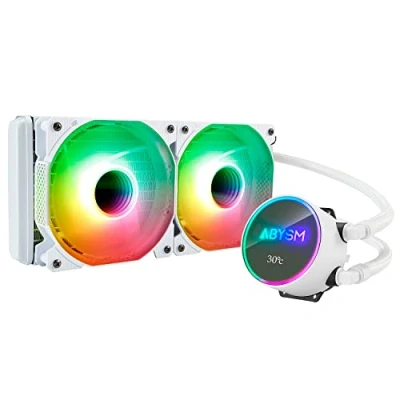 Imagen de ABYSM Gaming Sistema de Refrigeración Líquida para CPU ARTIC 240 ARGB White, con Ventiladores Silenciosos 120 mm y Display Temperatura Conexión 4 Pines PWM