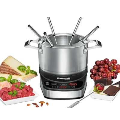 Imagen de ROMMELSBACHER F 1200 Set de Fondue W, 2.5 litros, Acero Inoxidable, N/S