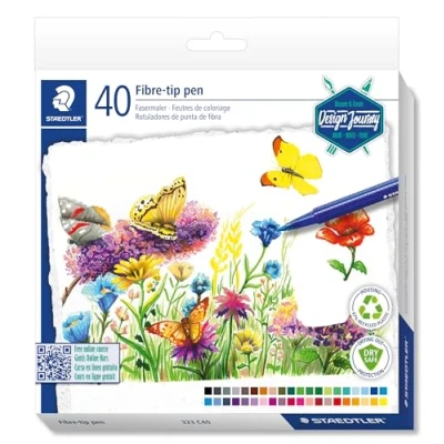 Imagen de Staedtler triplus color 323 C40 C Rotulador triangular, punta resistente a la impresión, ancho de línea 1 mm, apto para niños, estuche cartón con 40 unidades plástico