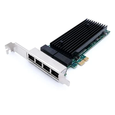 Imagen de Computer District Tarjeta de red RJ45 Ethernet 4 puertos Gigabit LAN PCI Express X1 (PCI E Pcie) Chipset Intel JL82576EB Escuadra baja y alta perfil
