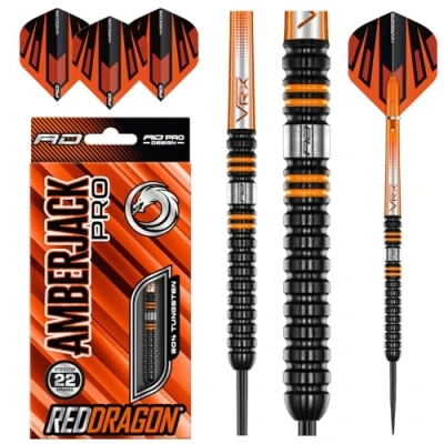 Imagen de RED DRAGON Amberjack Pro 1 Juego de Dardos tungsteno Premium 22 Gramos con Plumas y vástagos