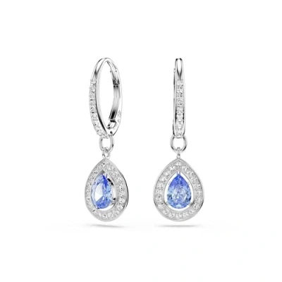 Imagen de Swarovski Pendientes Una, Talla pera, Azules, Baño de rodio