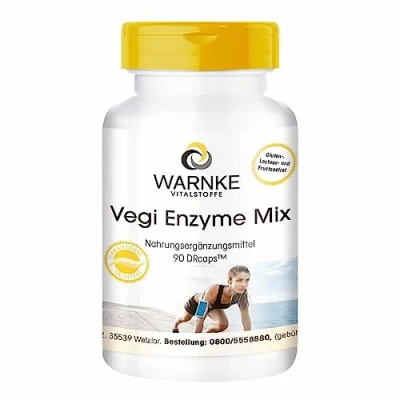 Imagen de Complejo de Enzimas veganas Bromelina + Papaína Amilasa Lipasa Proteasa Rutina 90 Cápsulas Warnke Vitalstoffe Calidad farmacia alemana