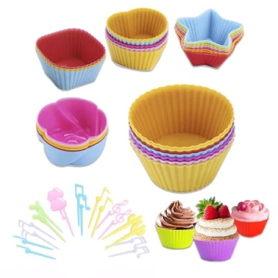 Imagen de DECUIOCC 71 Moldes De Silicona Reutilizables, Para Muffins, Magdalenas, Hornear Con Tenedor, Respetuosos El Medio Ambiente