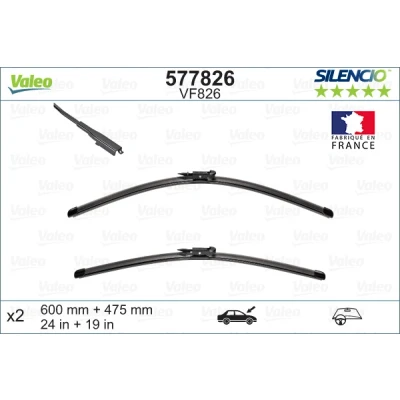 Imagen de Limpiaparabrisas Valeo Silencio X.trm 577826 delante Sin marco Top Lock AUDI: A3 Cabrio