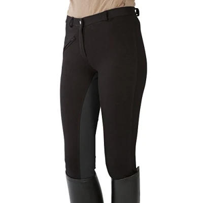Imagen de Pfiff 101197 Pantalones de equitación para mujer, color Negro (Black/Gray), talla 48