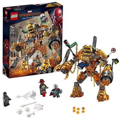 Imagen de LEGO Marvel Super Heroes Batalla contra Molten Man, Juguete de Construcción la Película Spider Man Lejos Casa, Incluye Minifigura Mysterio (76128)