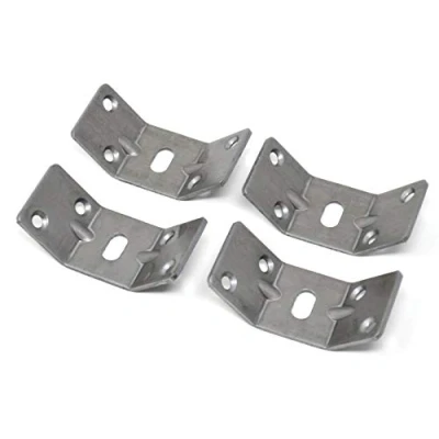 Imagen de Design61 Juego de 4 herrajes angulares para mesa (acero, 75 x 34,5 mm)