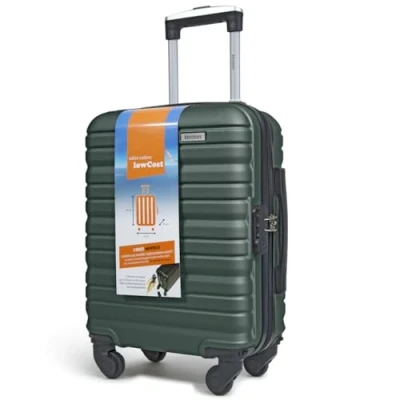 Imagen de KINSTON Maleta de cabina con 4 ruedas desmontables Equipaje mano ligero y duradero, tamaño LowCost, giratorias desmontables, verde, L 36 x H 50 P 20 cm