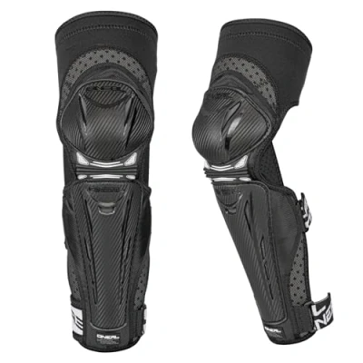 Imagen de O&#039;NEAL Rodillera y Espinilleras I BMX MTB Downhill Protectores de Rodilla Ligeros Cómodos Protector Park FR Carbon V.17 Negro Blanco Talla M