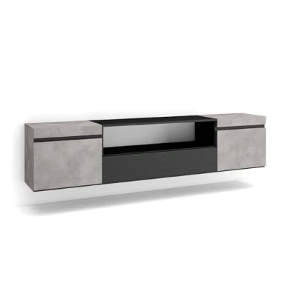 Imagen de Skraut Home Mueble TV Televisión Muebles de salón, almacenaje 200x45x35cm para hasta 80&quot; Colgado, Suspendido Estilo Moderno Cemento