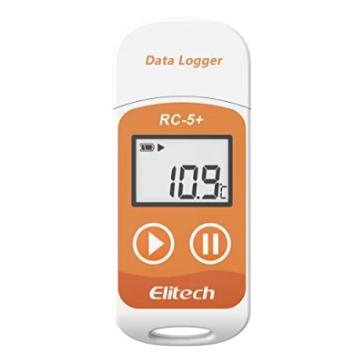 Imagen de Elitech RC 5+ Registrador de Datos Temperatura, Automático Informe por Teléfono, Pantalla LCD Grabador Datos, USB Generar PDF, 32000 Puntos Product Name