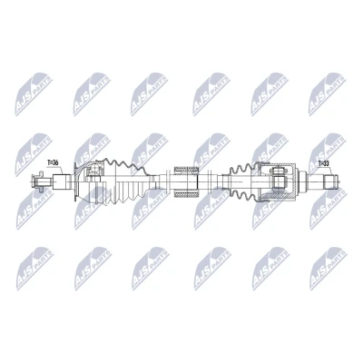 Imagen de NTY NPW VW 234 Árbol de transmisión Eje delantero, derecha 909mm Caja cambios manual, 5 marchas