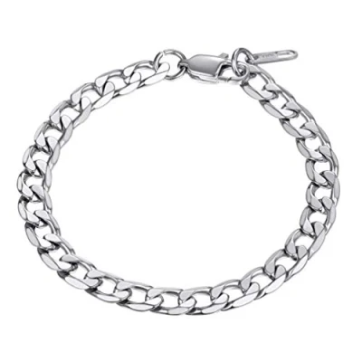 Imagen de PROSTEEL 6mm Pulsera Hombre Mujer de Cadena Cubana Acero Inoxidable 19cm Eslabones Cubanos