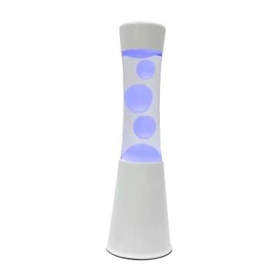 Imagen de Fisura Lámpara de lava led 7 colores. efecto relajante. cambiante color. para regalo. 30 cm x 9 cm. (Blanco)