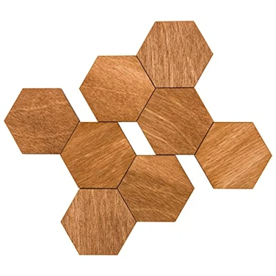Imagen de Imanes para refrigerador, Oficina, hexagonales de Madera Natura y amigable con el Medio Ambiente. Grande Color marrón.