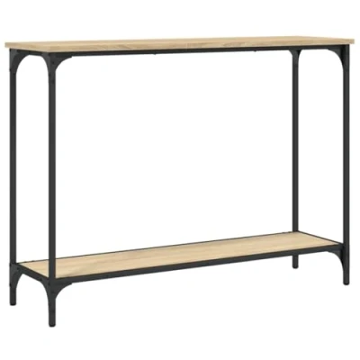 Imagen de vidaXL Mesa Consola, con Almacenaje, Mesita Auxiliar, para Salón Pasillo Recibidor Entrada, Madera de Ingeniería Roble Sonoma