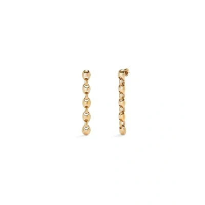 Imagen de UNOde50 Pendientes Largos Bañados En Oro 18K Con Eslabones Forma De Bolas