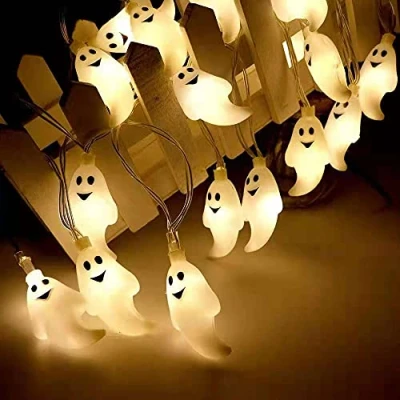 Imagen de Cadena Luces Halloween, 3M 20 LEDs de decoración Halloween,Fantasma a Batería,Fantasma String Light, Halloween led Lights, lámpara