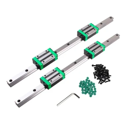 Imagen de CNCYEAH Set de 2 guías lineales HGR20 700 mm, carril guía lineal + 4 bloques deslizantes HGH20CA, piezas CNC alta precisión para dispositivos automatizados