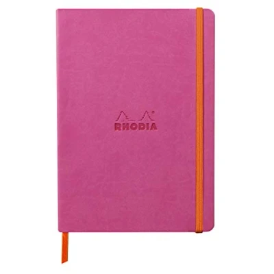 Imagen de Clairefontaine ES Rhodia 117379C Cuaderno flexible A5 (14,8 x 21 cm, 160 páginas, papel marfil 90 g/m2, cierre elástico, cobertura de piel sintética rodiarama