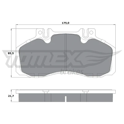 Imagen de TOMEX brakes TX 12 88 Juego de pastillas freno preparado para indicador desgaste MERCEDES BENZ: Vario Camión plataforma / Chasis, Bus