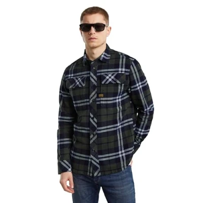 Imagen de G Star para Hombre Camisa CPO Regular, Multicolor (Rinsed Botan Check D23583 D746 G708), L