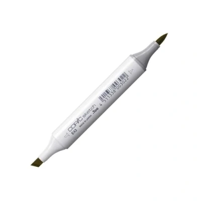 Imagen de Copic Sketch E43, Dull Ivory, Rotulador doble con punta mediana y de pincel.