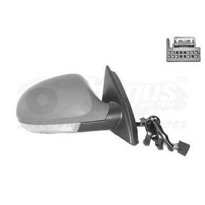 Imagen de espejo retrovisor Van Wezel 5839808 derecha imprimado completo, convexo, para ajuste elect. espejo, calefactable VOLKSWAGEN: Passat B6 Berlina