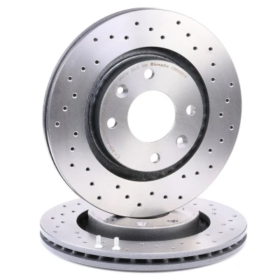 Imagen de BREMBO XTRA LINE 09.8695.1X Disco de freno 266 22 perforado/ventil. int. revestido altamente carbonizado con tornillos CITROËN: C4 Coupé, C2 Hatchback