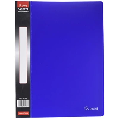 Imagen de Dohe 91404 Carpeta 30 fundas, lomo personalizable, color azul