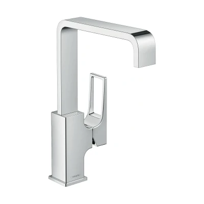 Imagen de hansgrohe Metropol Grifo Monomando de Lavabo 230 con Manecilla Loop y Vaciador Push Open, Cromo, 74511000