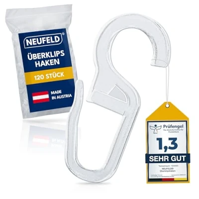Imagen de NEUFELD® Ganchos para cortinas (120 unidades, con ojal de 10 mm)