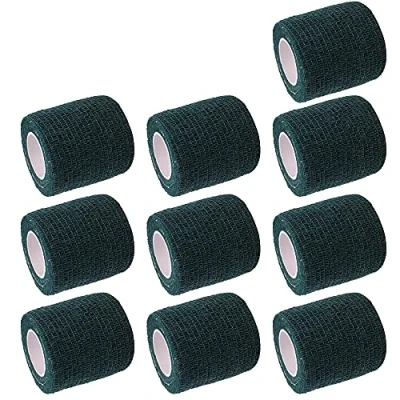 Imagen de Mintice 10 X Vendajes Autoadhesivos Envoltura Cohesiva Elástico Fuerte Cinta de Primeros Auxilios para Muñeca Tobillo Deporte 4.5mx5cm Verde Oscuro