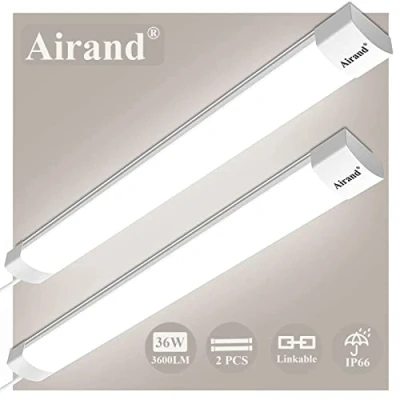 Imagen de Airand Barra Led 120cm x2 Tubo Fluorescente 36W 3600LM Regleta Lamparas de Techo Impermeable IP66 Plafon para Garaje Cocina Baño Oficina Interior Exterior Iluminacion Blanco Neutro 4000K