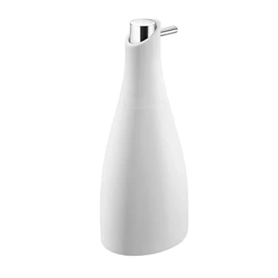 Imagen de COSMIC Dispensador Jabon Baño Acabado Blanco Soft Ideal para Baños, Lavabos y Aseos Medidas 6.5 x 8 19 cm