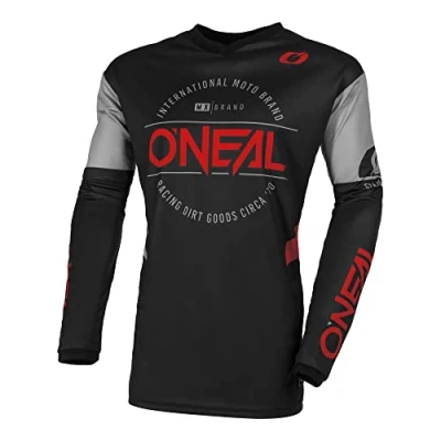 Imagen de O&#039;Neal Camiseta de La Marca Element Camisa, Negro/Rojo, L para Hombre