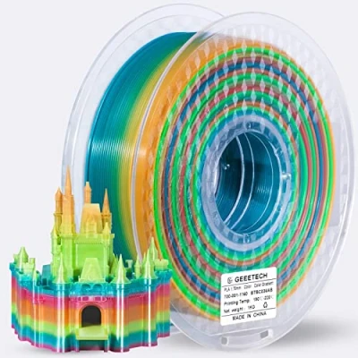 Imagen de Geeetech Bobina de filamento PLA gradiente color (ácido poliláctico) 1,75 mm para impresora 3D, 1 kg