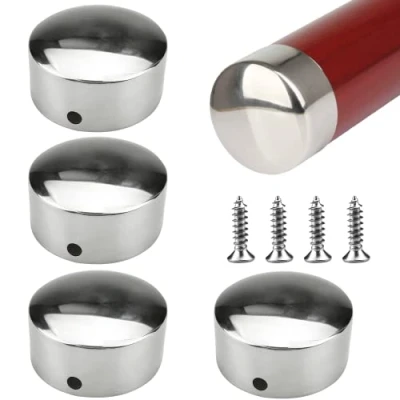 Imagen de couvercle d&#039;extrémité de l&#039;accoudoir super mince 0,4 mm pour rond 45 (2 paires) avec 4 vis en acier inoxydable