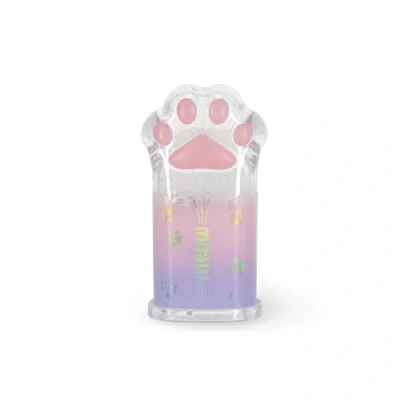 Imagen de Legami sacapuntas con recipiente Meow, forma de pata gato, transparente detalles brillantes, PS