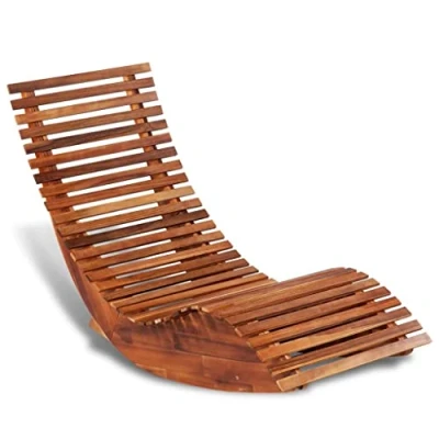 Imagen de vidaXL Tumbona Mecedora Madera Acacia Sofá Hamaca Asiento Cama Jardín Terraza