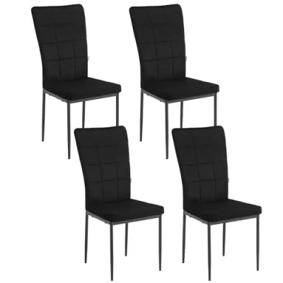 Imagen de WOLTU Sillas Comedor Pack de 4, Tapizadas, Respaldo Alto, Sillon Moderno Terciopelo, Ergonómicas con Patas Metal para Comedor, Dormitorio, Salón, Negro, EZS22sz 4