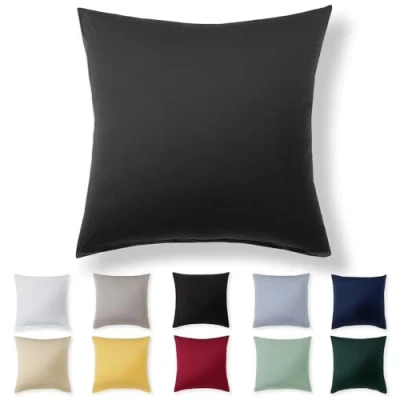 Imagen de Alreya Funda de Almohada 100% Algodón Jersey 40 x cm Antracita Cojín para Cama 40x40 sofá hipoalergénica
